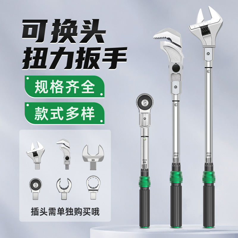 Interchangeable Head Torque Wrench Open - Chave de Torque com Cabeça Intercambiável,