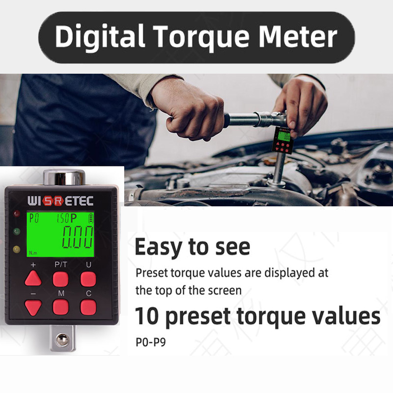 WISRETEC-Digital Torque Wrench - Electronic Torque Adapter 3/8 1/2 Digital avaliação e preço